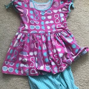 Eleanor Rose matching top and shorties